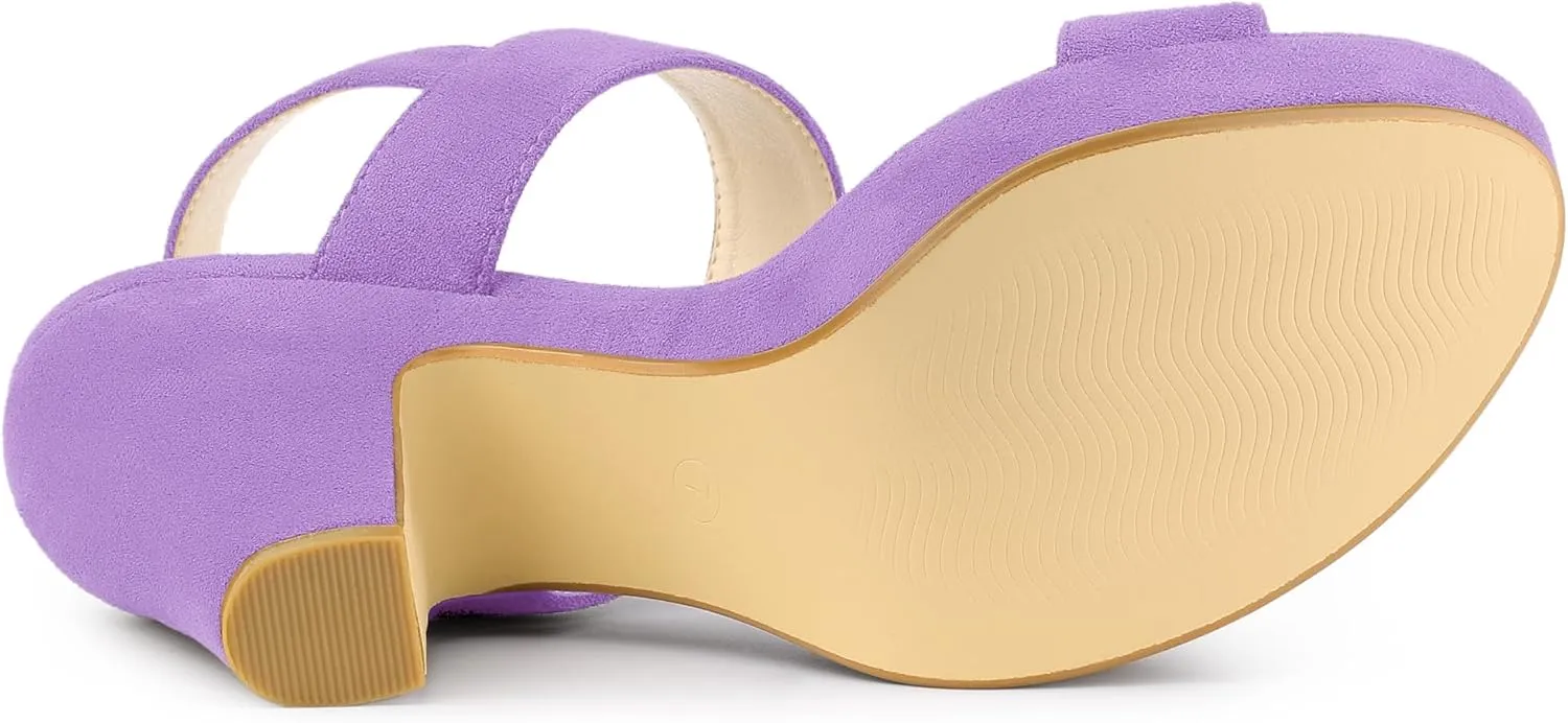 Allegra K Women's Slingback Platform Heels Chunky High Heel Sandals
