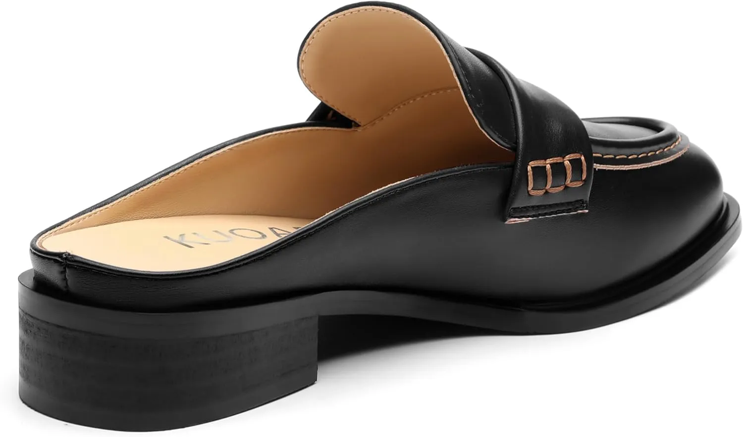 AMBELIGHT Comfortable Mules Flats for Women Loafers Chunky Heel Round Closed Toe Slip on Slingback Casual Classic Dressy Shoes