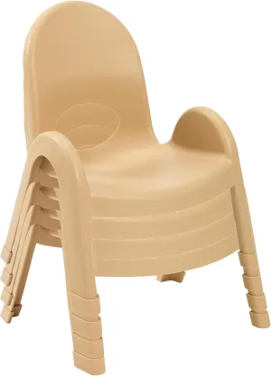 Angeles Value Stack 7" Child Chair, Natural Tan, 4 Pack, Stackable Ergonomic Seating Solution for Classrooms and Homeschools