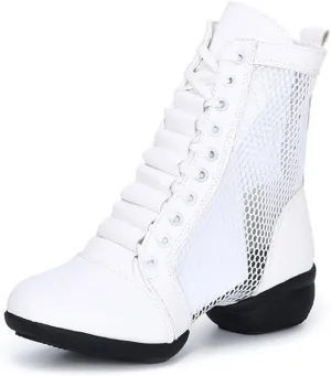 AOQUNFS Women's Dance Sneakers High Top Breathable Soft Modern Dance Shoes Jazz Boots with Split Sole