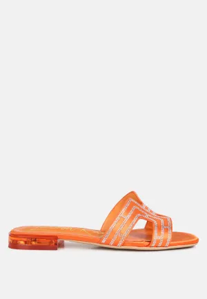 Big Money Low Stack Heel Embellished Sandals By Ruw