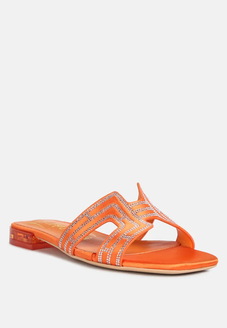Big Money Low Stack Heel Embellished Sandals By Ruw