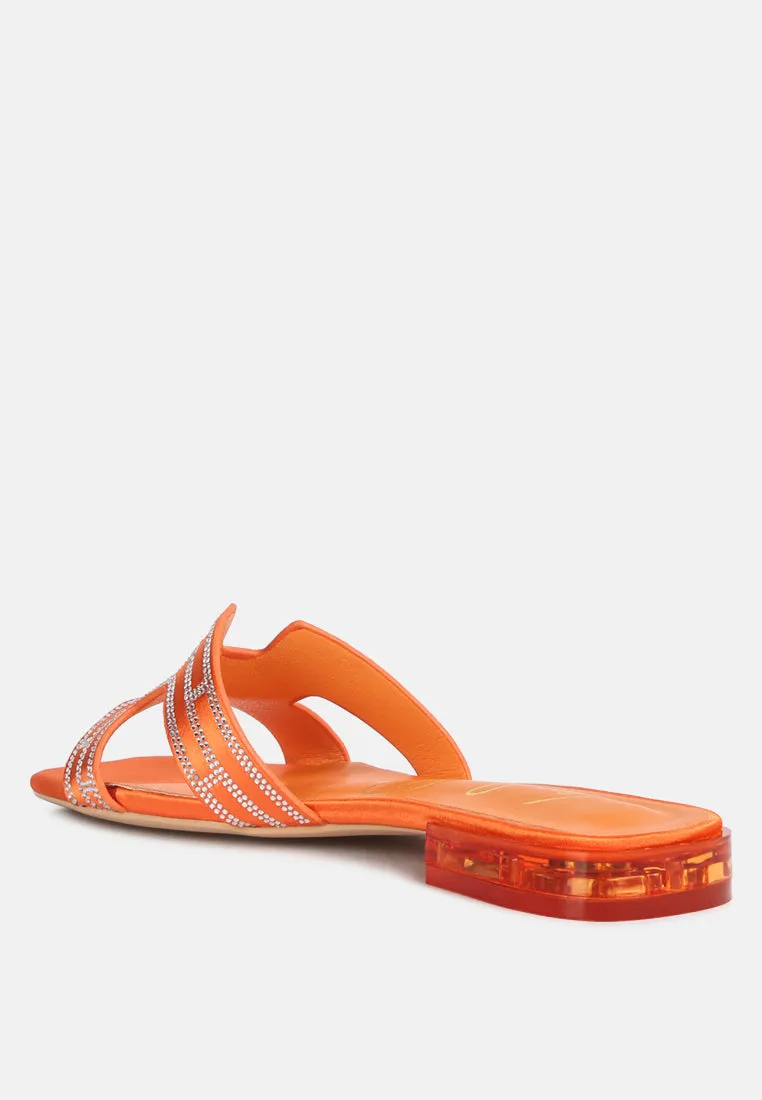 Big Money Low Stack Heel Embellished Sandals By Ruw