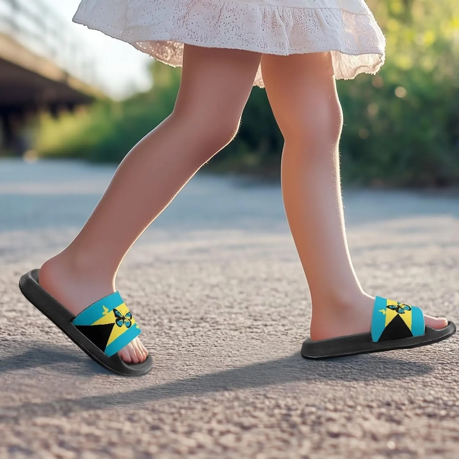 Boys Girls Slides Flag Themed Non-slip Kids Slide Sandals for Beach