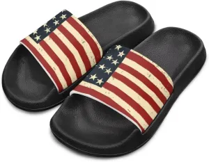 Boys Girls Slides Flag Themed Non-slip Kids Slide Sandals for Beach