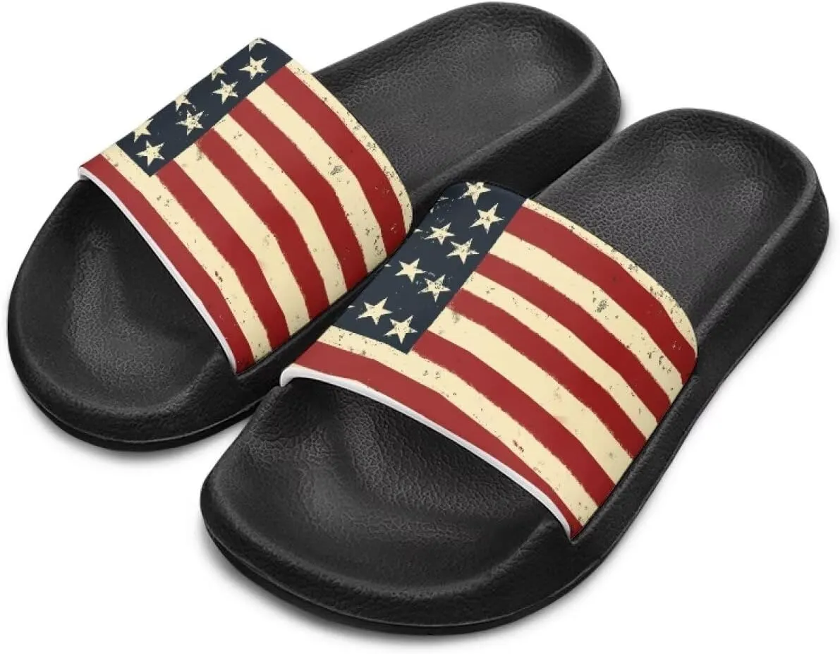 Boys Girls Slides Flag Themed Non-slip Kids Slide Sandals for Beach