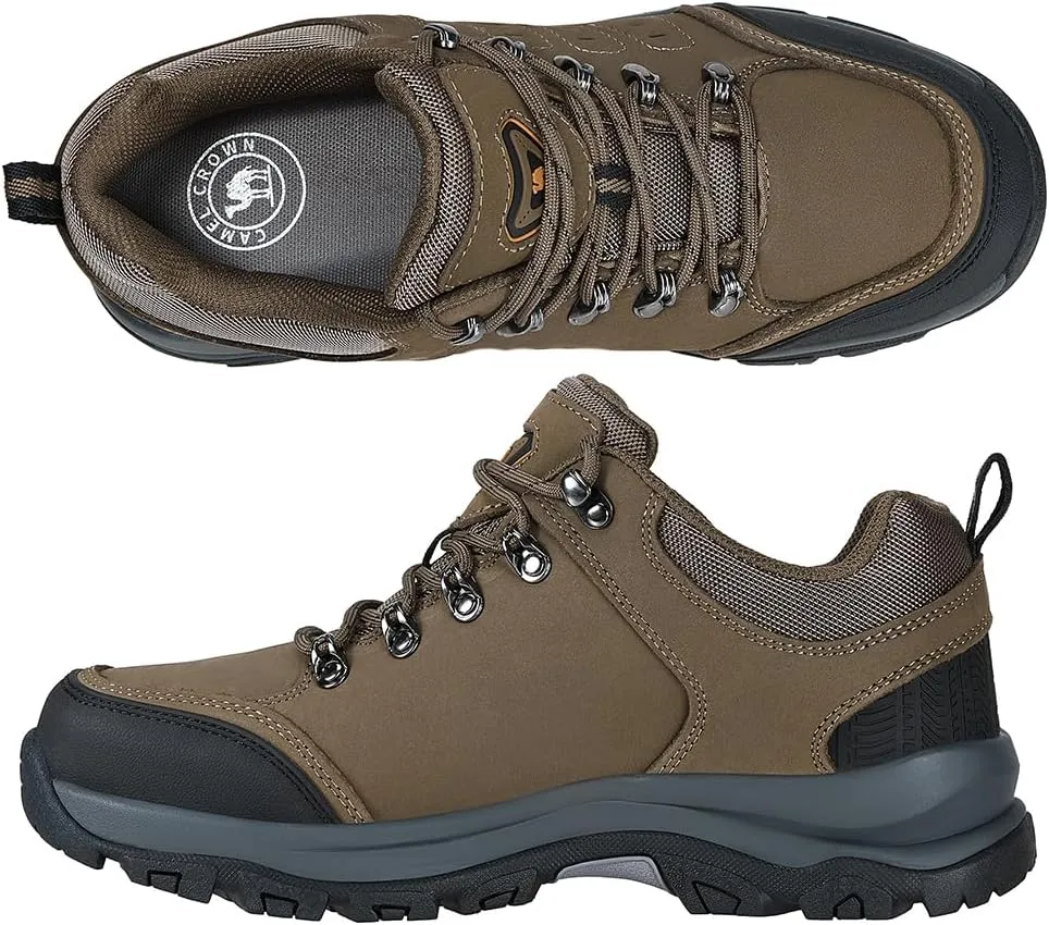 CAMEL CROWN Mens Hiking Shoes Waterproof Comfortable Work Shoes for Men Walking Outdoors Low-Cut Work Boots for Men