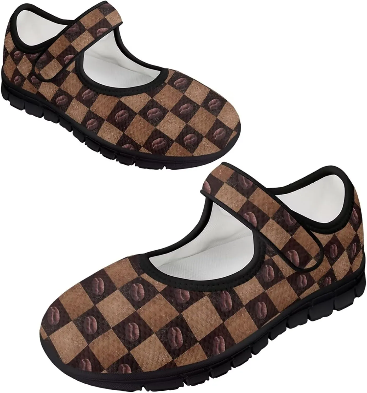 chaqlin Mary Jane Shoes Women Flats Food Print Tennis Mesh Shoe Non Slip Breathable Sneaker Wide Round Toe Comfy Walking Sneakers