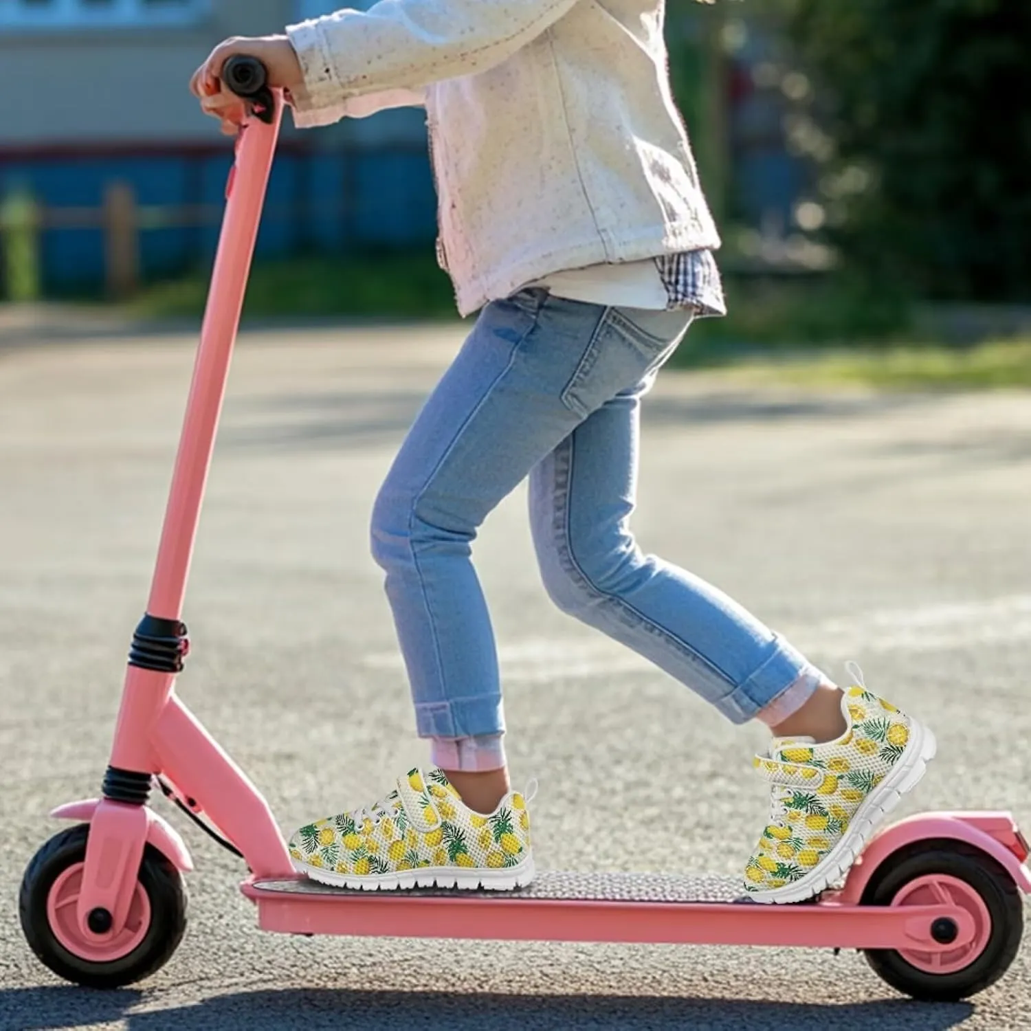 Coloranimal Kids Sneakers Walking Shoes Sports Shoes for Girls Slip On Sneakers Running Shoes Single Buckle Lace Up Shoes