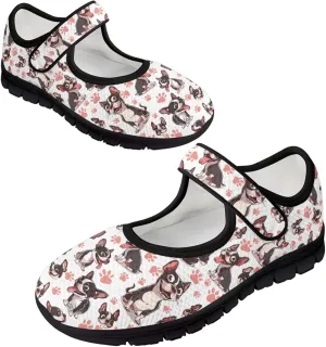 Cute Dog Women's Classic Mary Jane Shoes Slip On Ballet Dress Flats Comfortable Non Slip Slippers