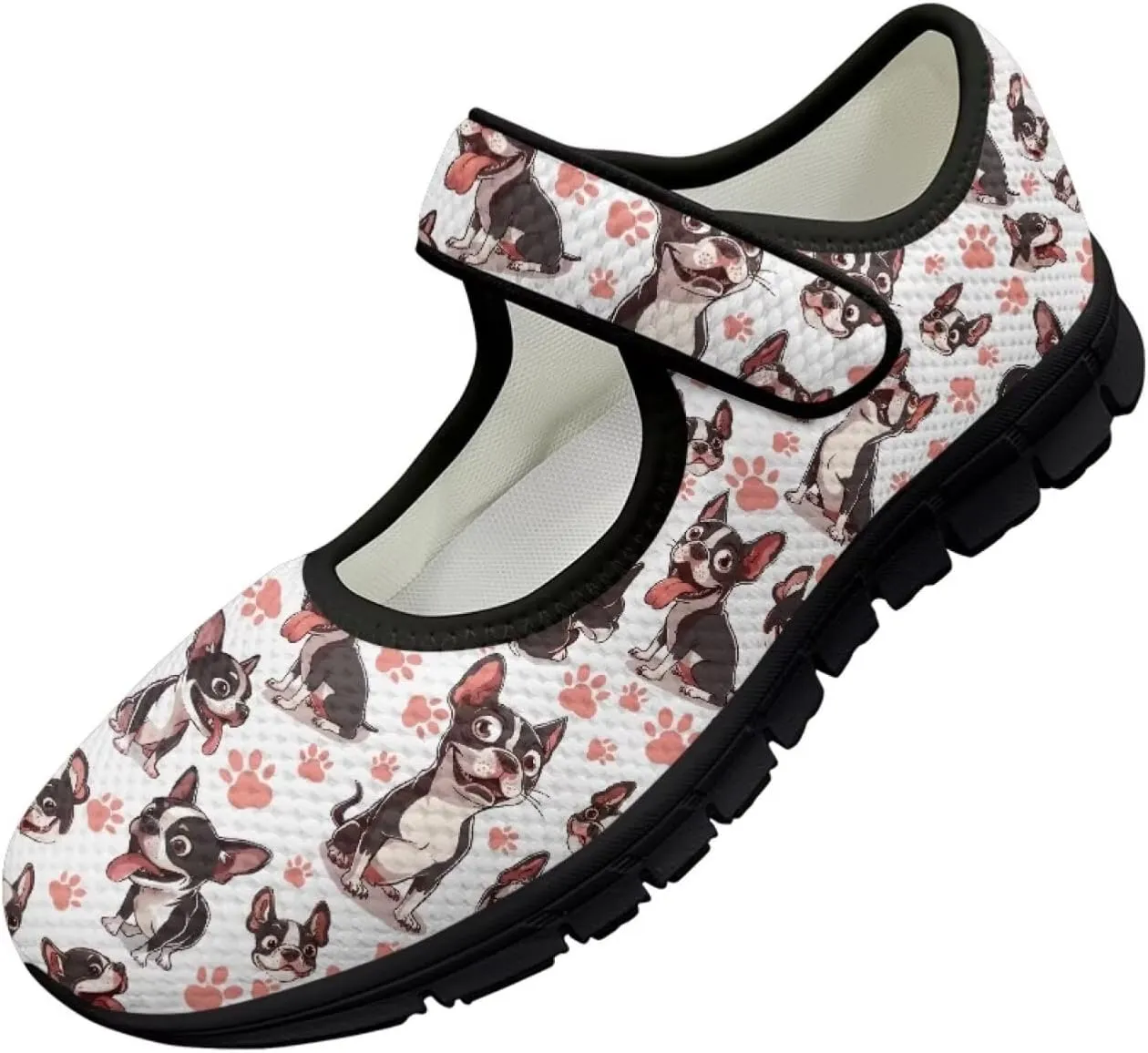 Cute Dog Women's Classic Mary Jane Shoes Slip On Ballet Dress Flats Comfortable Non Slip Slippers