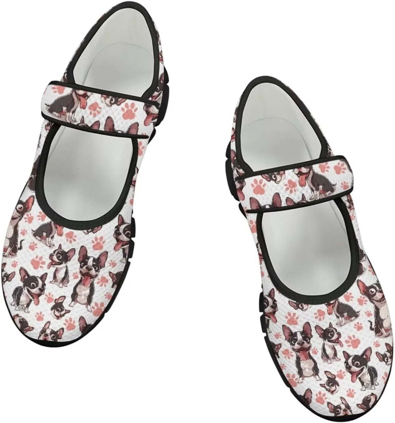 Cute Dog Women's Classic Mary Jane Shoes Slip On Ballet Dress Flats Comfortable Non Slip Slippers