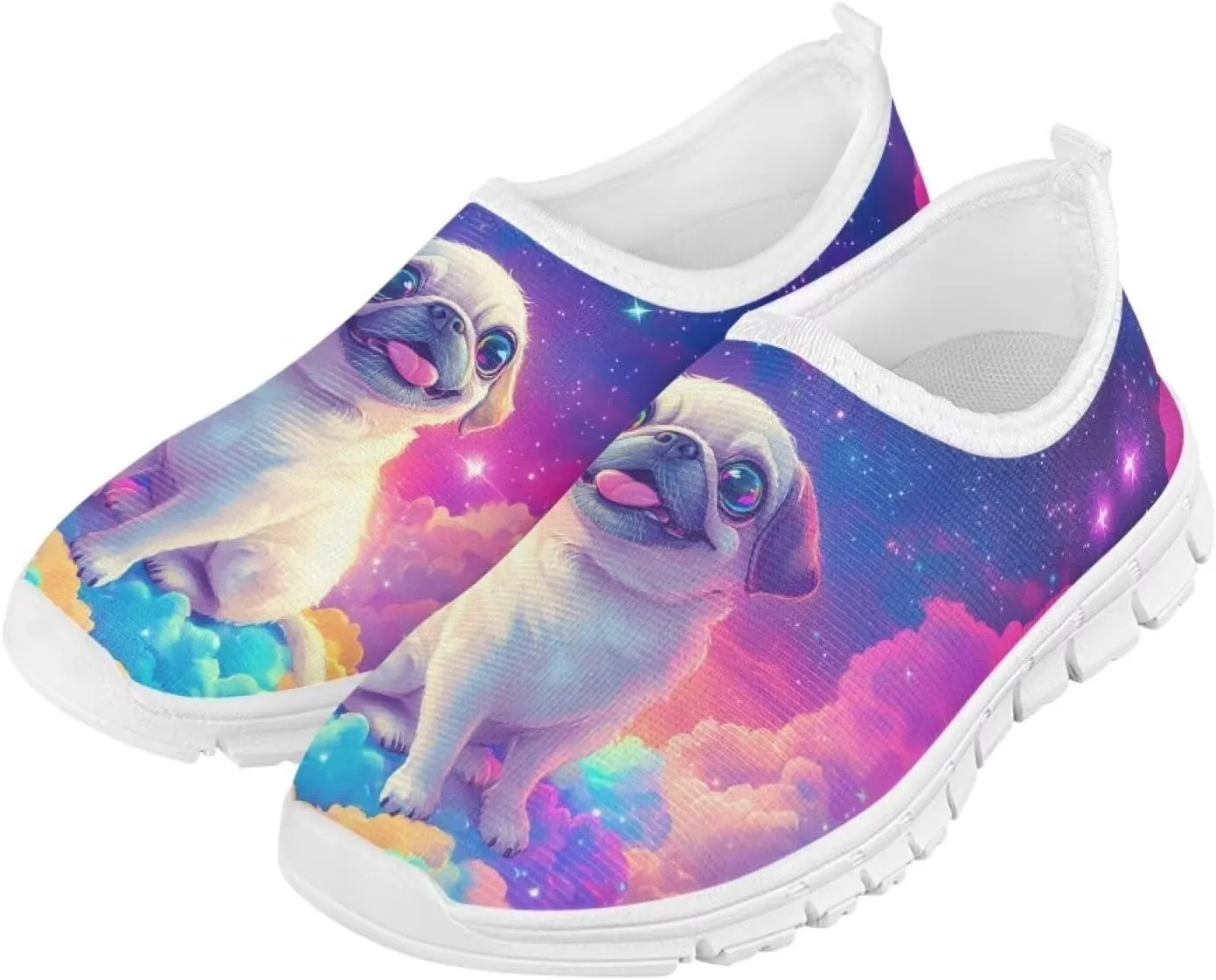 Doojoayie Girls Running Shoes Slip On Cute Graphic Sneakers for Girls and Boys Workout