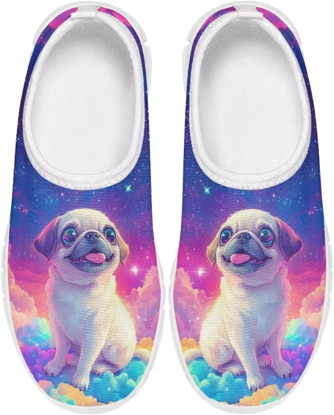 Doojoayie Girls Running Shoes Slip On Cute Graphic Sneakers for Girls and Boys Workout