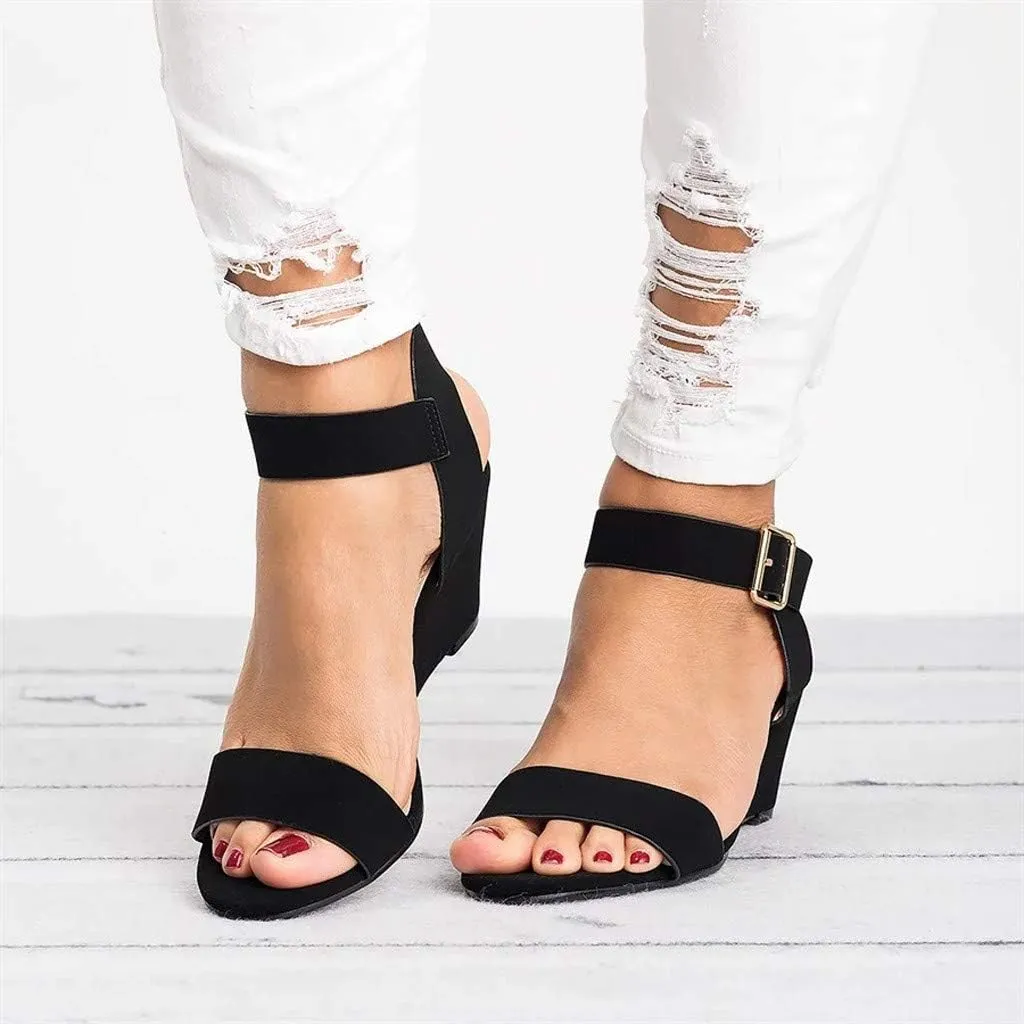 Eduavar Sandals for Women 2023, Orthopedic Sandals for Women Open Toe Ankle Strap Wedge Sandals Summer Dress Shoes