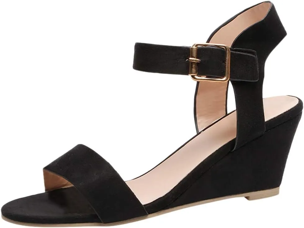 Eduavar Sandals for Women 2023, Orthopedic Sandals for Women Open Toe Ankle Strap Wedge Sandals Summer Dress Shoes