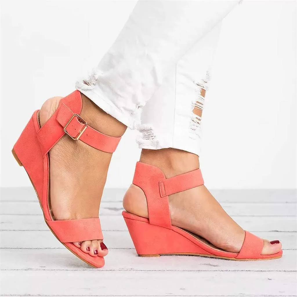 Eduavar Sandals for Women 2023, Orthopedic Sandals for Women Open Toe Ankle Strap Wedge Sandals Summer Dress Shoes