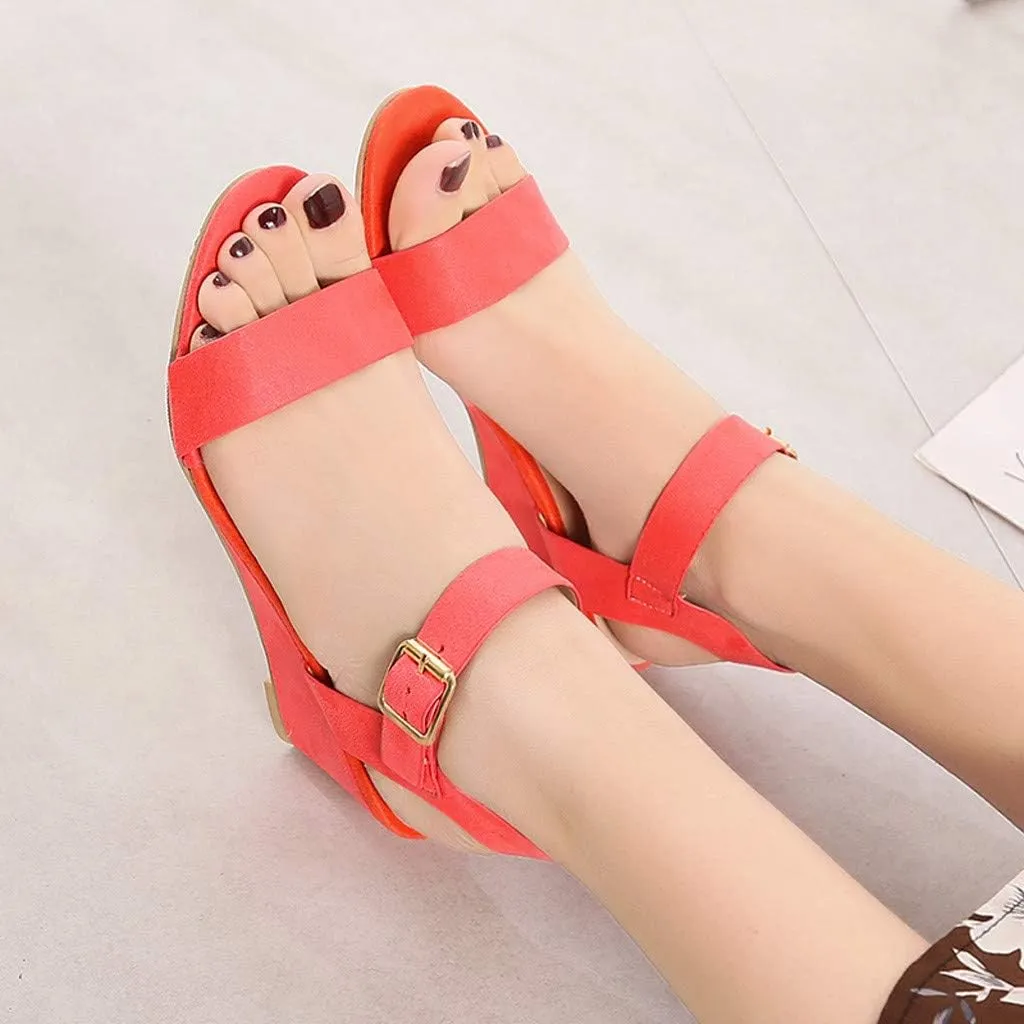 Eduavar Sandals for Women 2023, Orthopedic Sandals for Women Open Toe Ankle Strap Wedge Sandals Summer Dress Shoes
