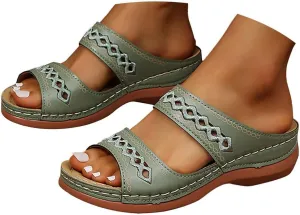Eduavar Sandals for Women 2025 Orthopedic with Arch Support Lightweight Soft Comfort Summer Beach Slip On Walking Slippers