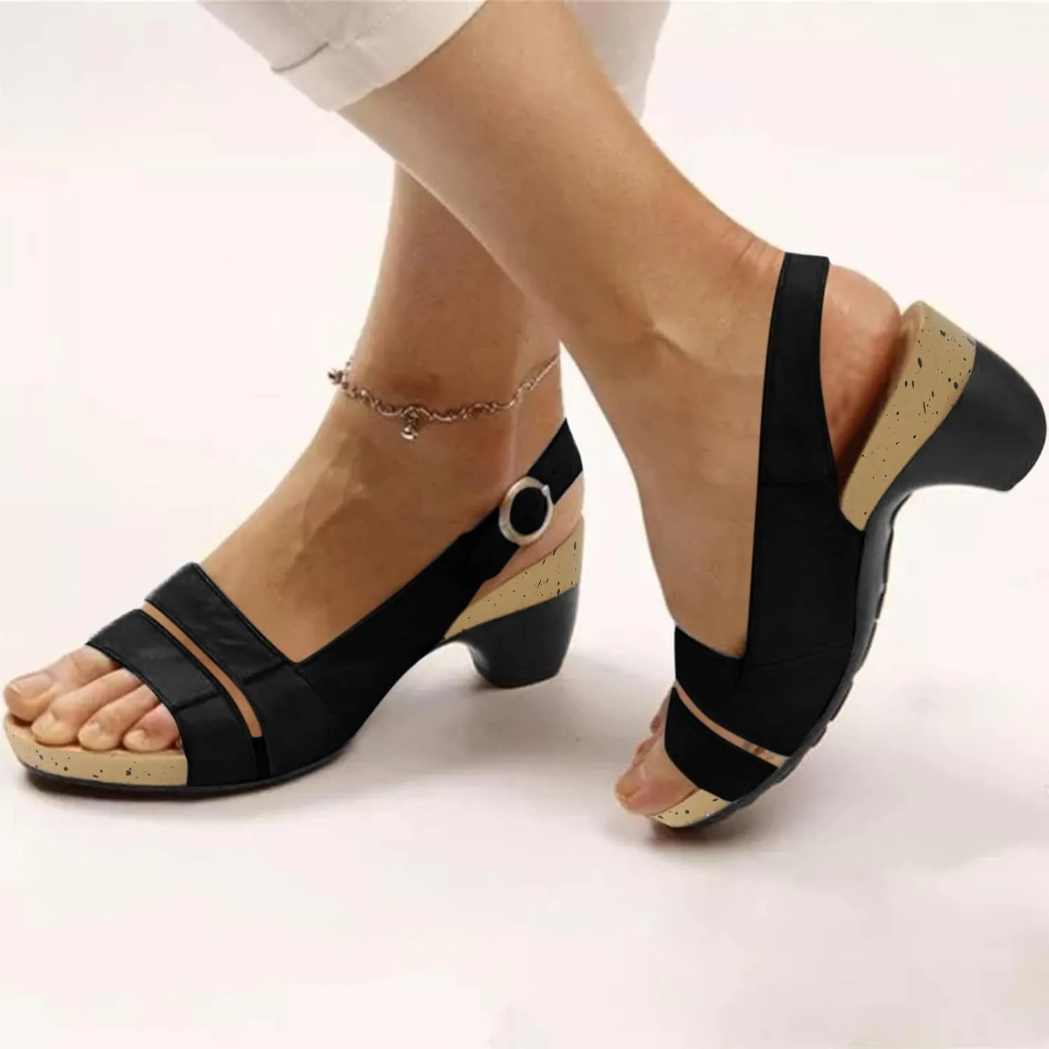 Eduavar Sandals Women Dressy Summer, Womens Sandals Wedge Sandals Ultra-Comfy Breathable Sandals Orthotic Sandals Women
