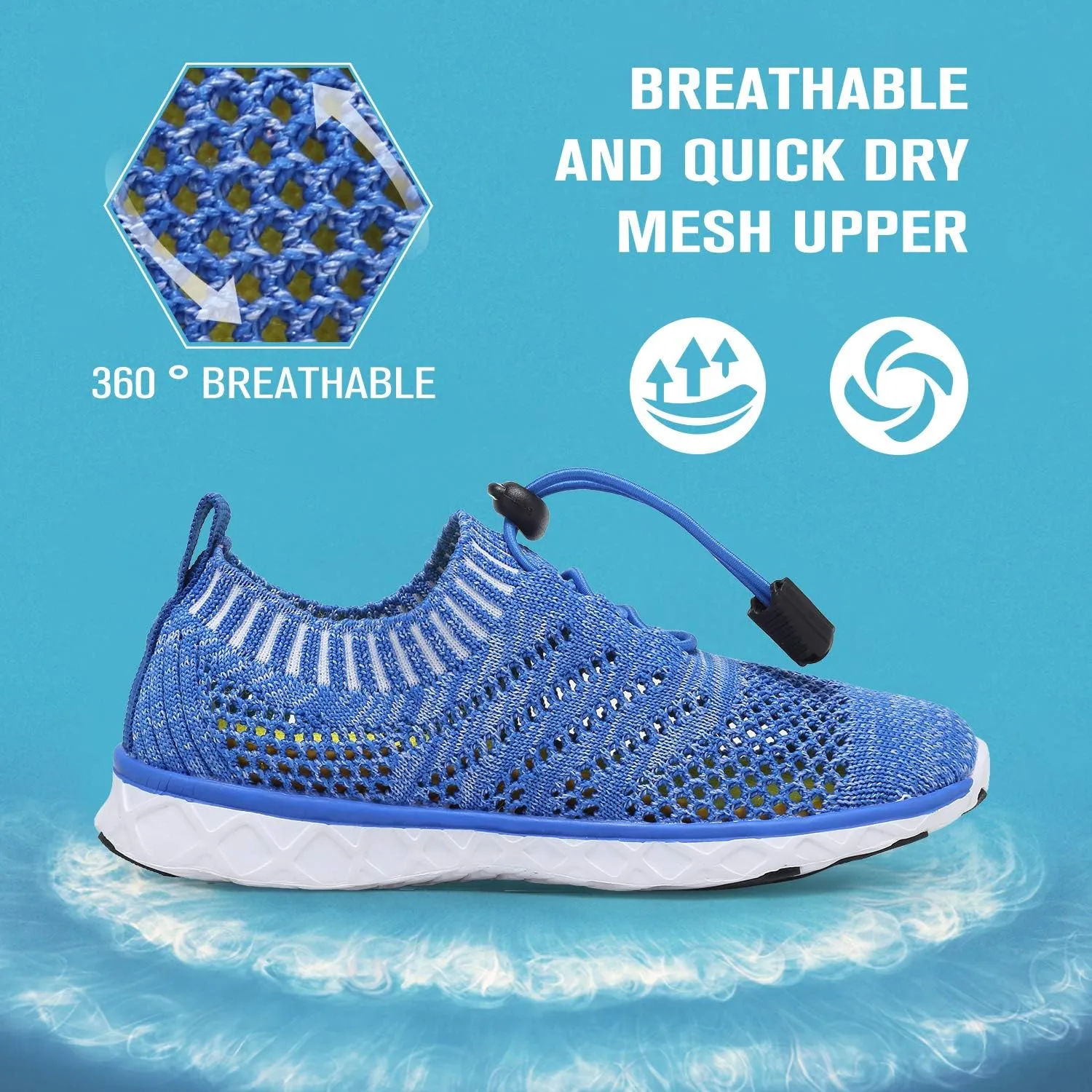 EQUICK Kids Water Shoes Boys & Girls Kids Aqua Shoes Swim Shoes Athletic Sneakers Lightweight Sport Shoes (Toddler/Little Kid/Big Kid)