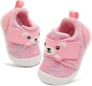 FEETCITY Baby Walking Shoes Wide Baby Shoes Boys Girls Infant Sneakers Crib Shoes Breathable Toddler Barefoot Shoes Slip On Shoes