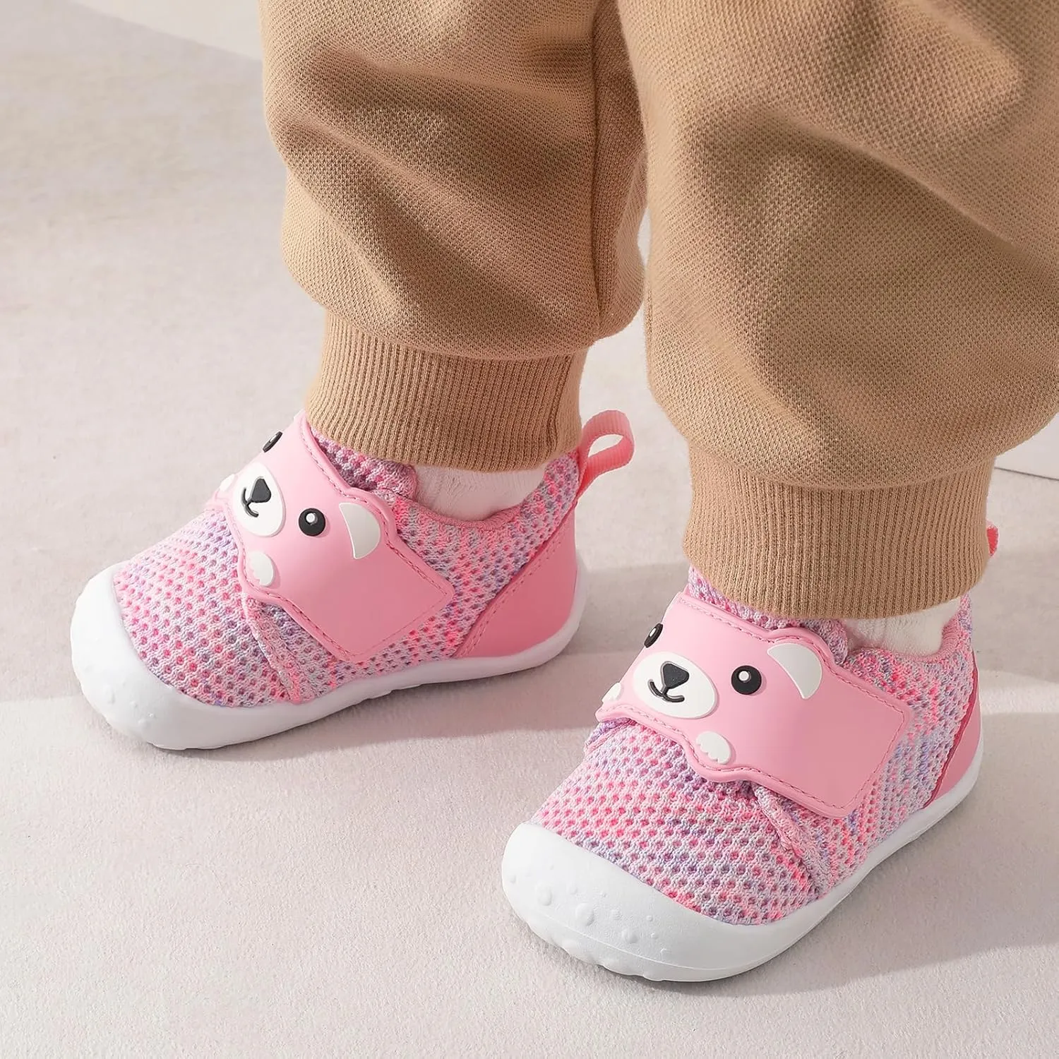 FEETCITY Baby Walking Shoes Wide Baby Shoes Boys Girls Infant Sneakers Crib Shoes Breathable Toddler Barefoot Shoes Slip On Shoes