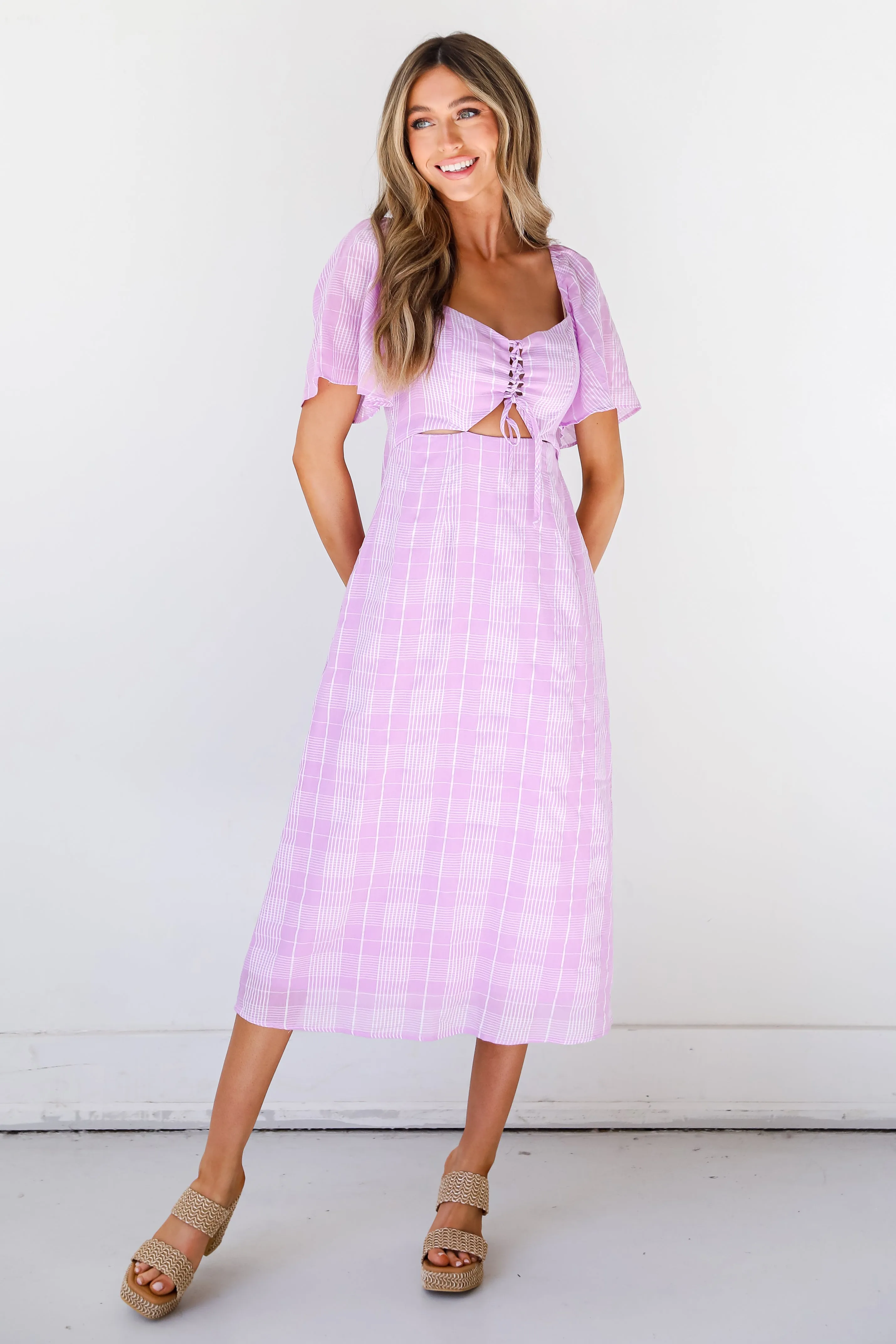 FINAL SALE - Never Miss Plaid Midi Dress