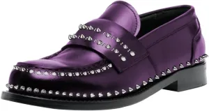 FSJ Women Unique Round Toe Studded Rivets Loafers Slip On Block Low Heel Ladies Casual Walking Daily Shoes Size 4-16 US