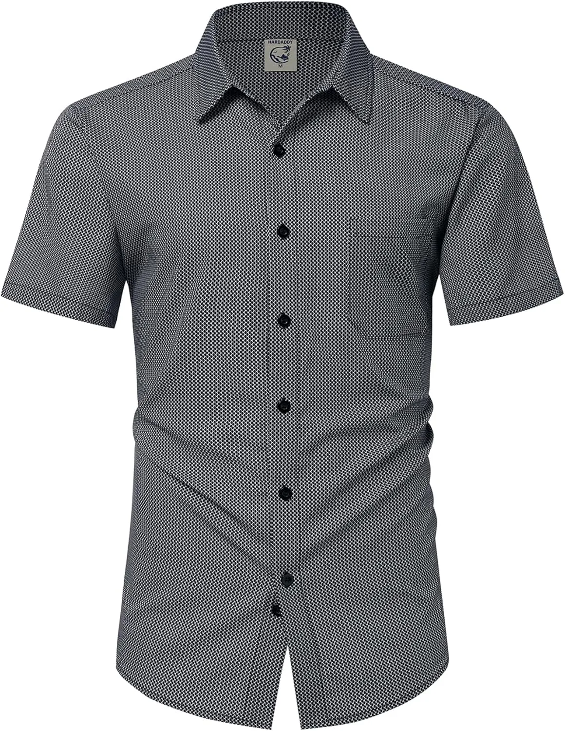 Hardaddy Men's Pattern Short Sleeve Button Down Graphic Printed Business Casual Dress Shirts with Pocket