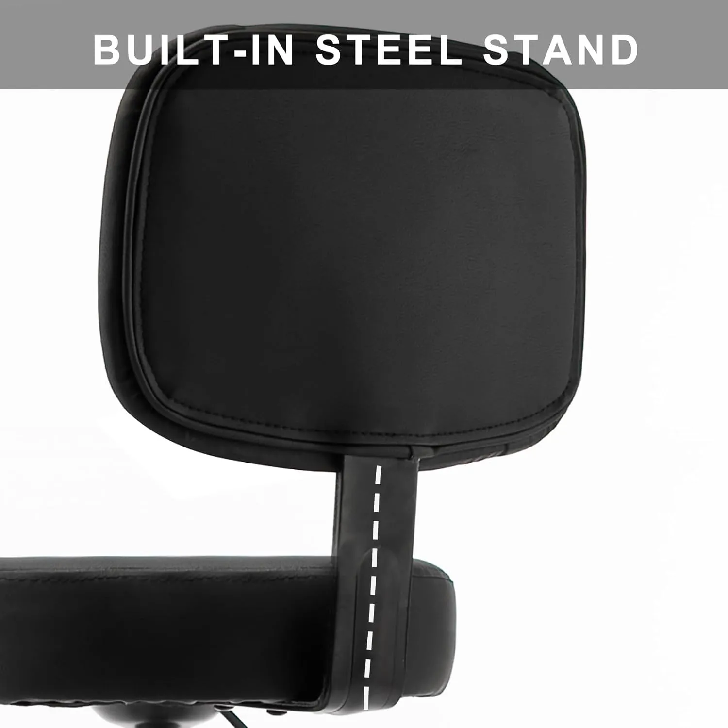Heavy Duty Shop Stool with Ergonomic Backrest - Lockable Rubber Wheels & Adjustable Height, 360° Swivel, High Footrest for Garage Workshop Workbench, 350lbs Capacity (Black, 26"-31"')