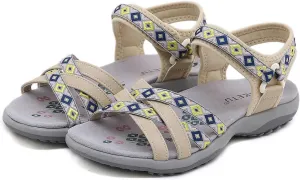 Hiking Sandals Women Waterproof Arch Support Comfortable Water Shoes Hook Loop Strap Sports Lightweight Slides