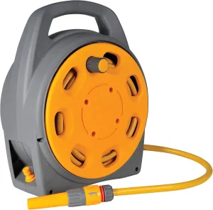 HOZELOCK - Portable Compact Hose Reel 20 m : 20m Streamlined Hose Reel, Compact, Large Handle, Supplied with 1 Nozzle and all Fittings [2382R0777]