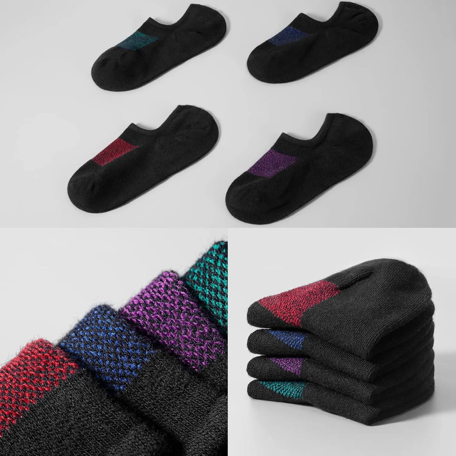 IDEGG No Show Socks Men Low Cut Ankle Short Socks for Men Casual Athletic Socks with Non Slip Grip