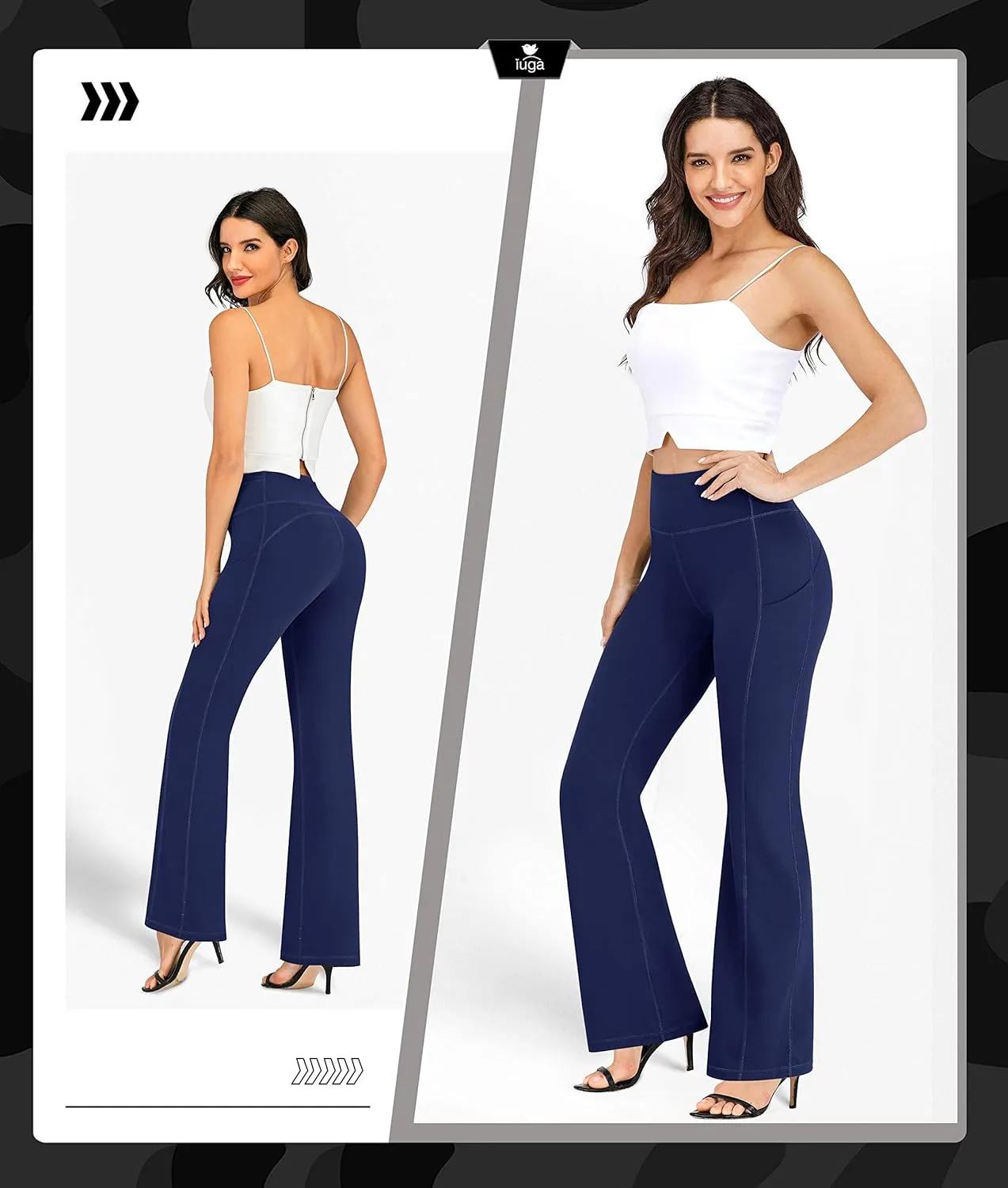 IUGA Bootcut Yoga Pants for Women with Pockets High Waisted Workout Pants Tummy Control Bootleg Work Pants for Women