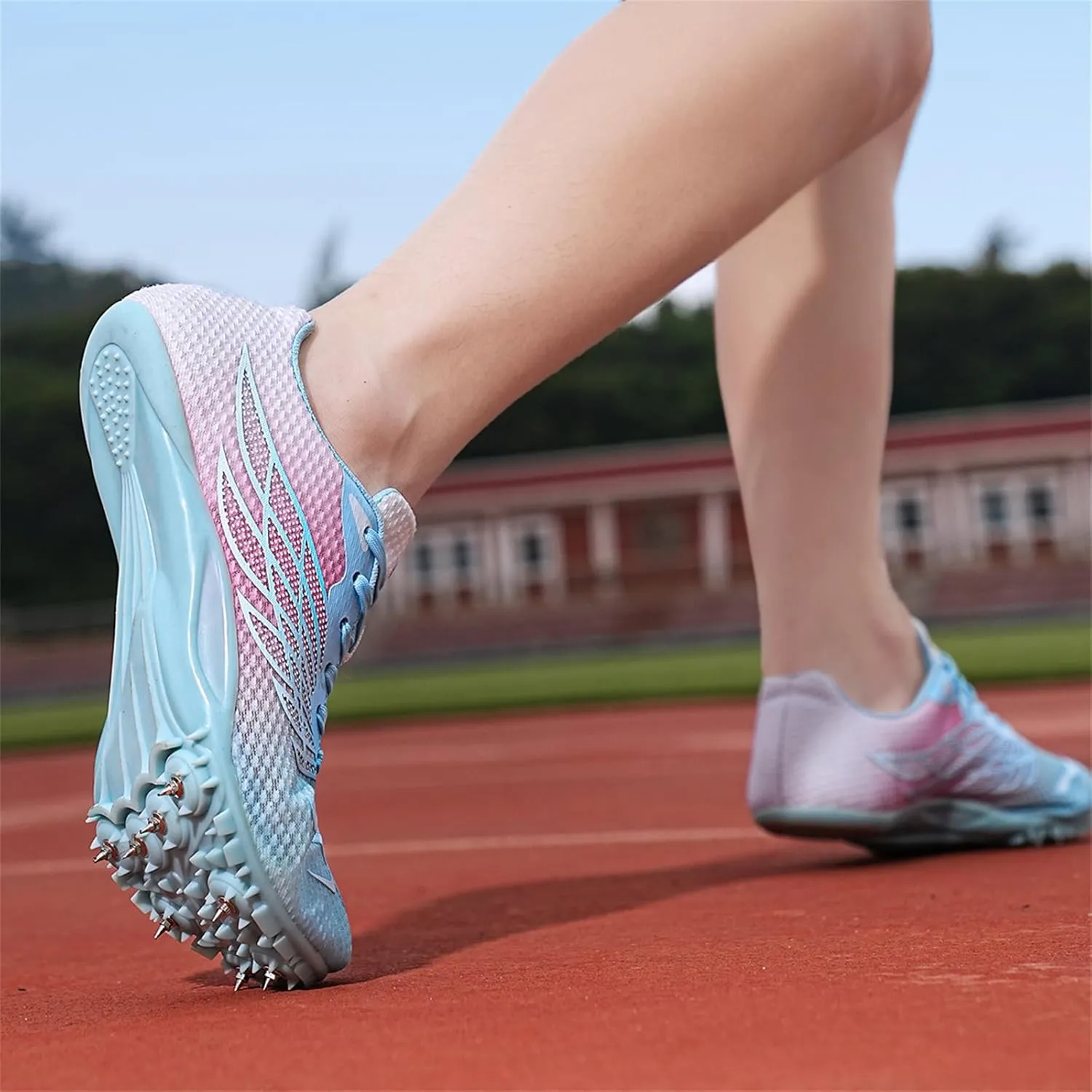 JiuQing Men's Track and Field Shoes Spikes Sprint Sneakers Lightweight Jumping Running Racing Shoes