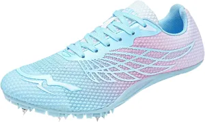 JiuQing Men's Track and Field Shoes Spikes Sprint Sneakers Lightweight Jumping Running Racing Shoes