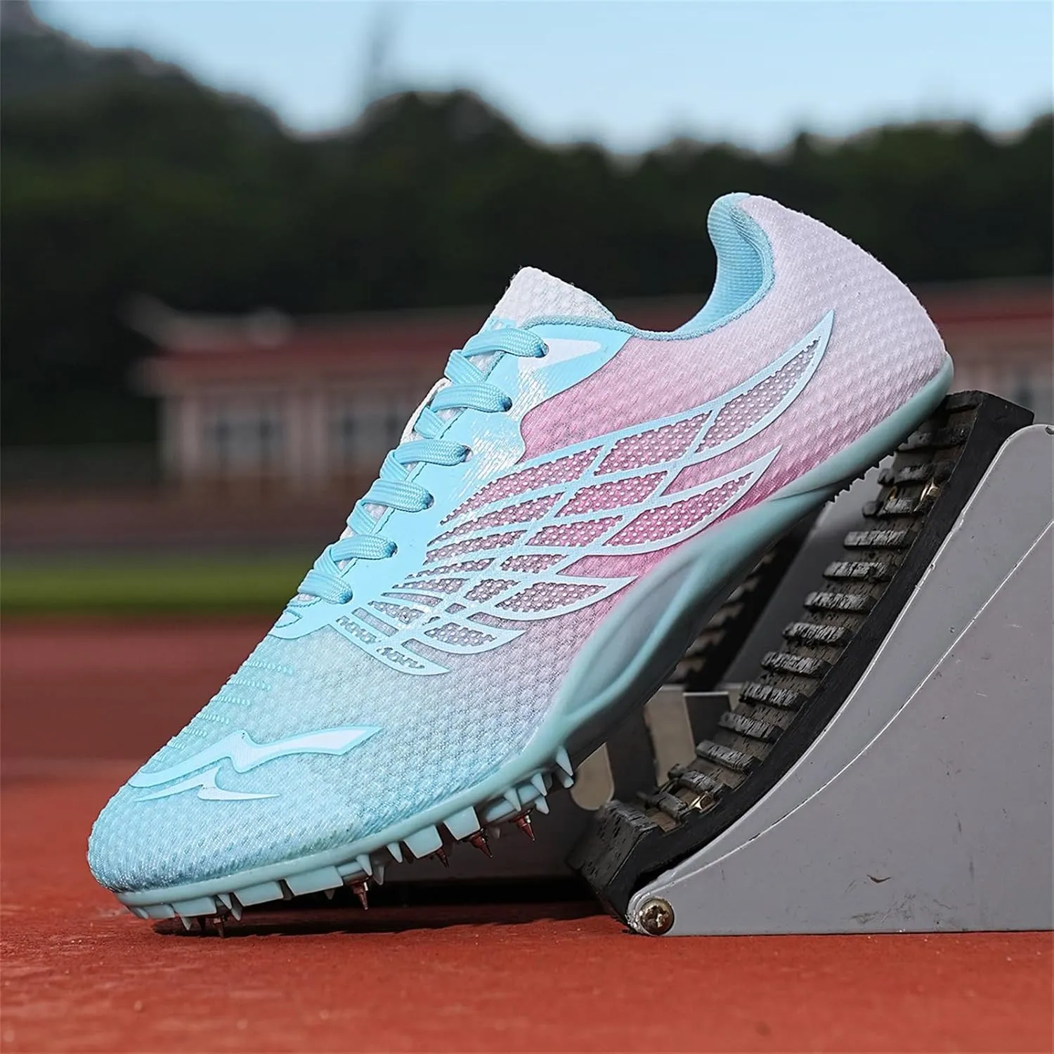 JiuQing Men's Track and Field Shoes Spikes Sprint Sneakers Lightweight Jumping Running Racing Shoes