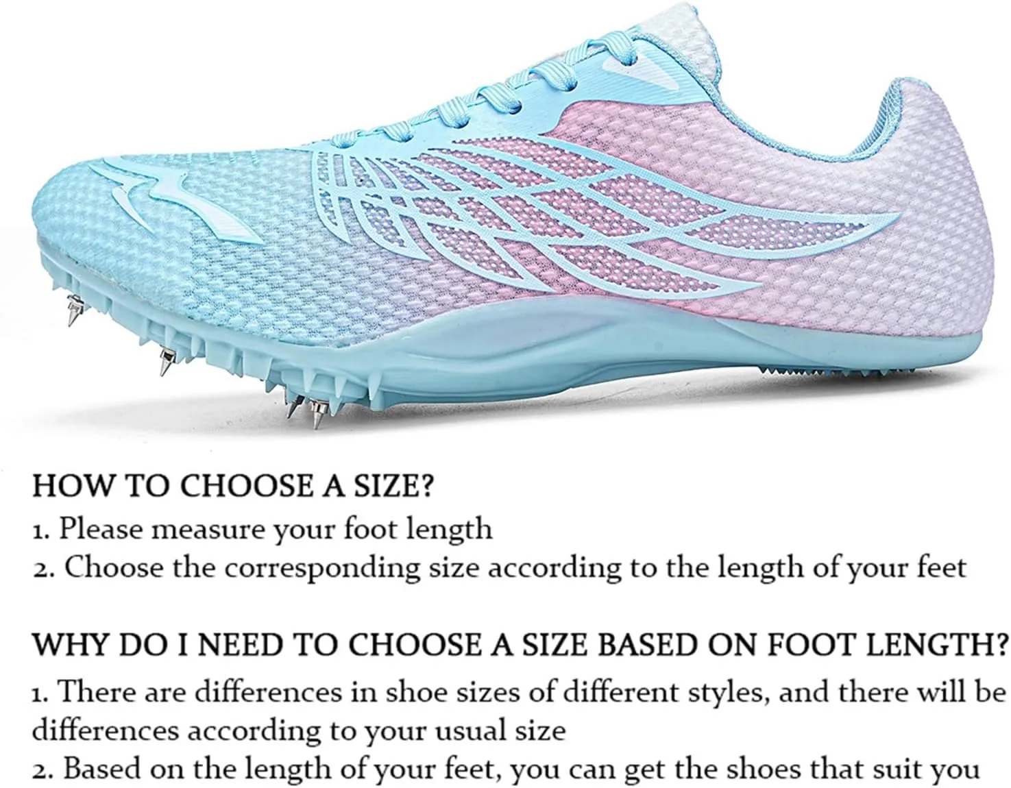 JiuQing Men's Track and Field Shoes Spikes Sprint Sneakers Lightweight Jumping Running Racing Shoes