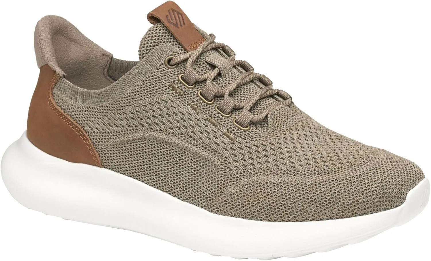 Johnston & Murphy Men’s Amherst 2.0 Knit Plain Toe Dress Casual Shoe, Taupe Heathered Knit, 14 W