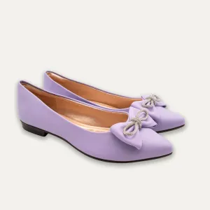 Julieta Crystal Lazo Mauve Pointed Toe Flats