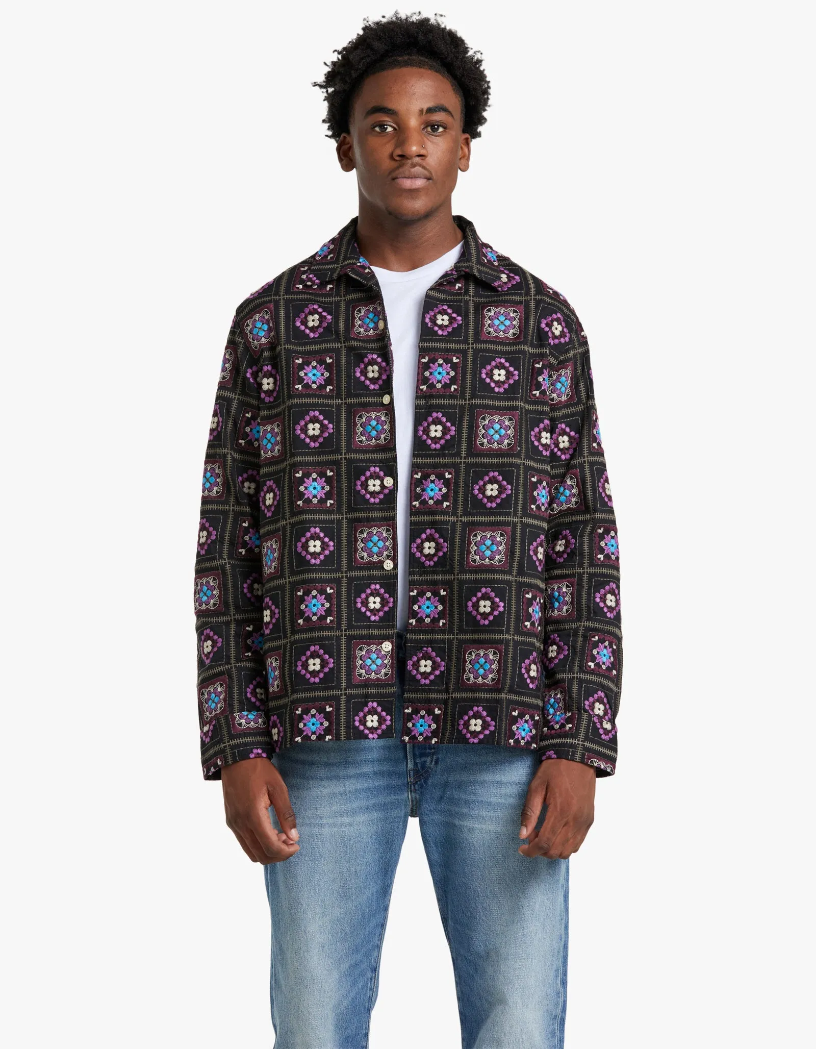 Julio L/S NO PKT Overshirt 5535 - Black Multi