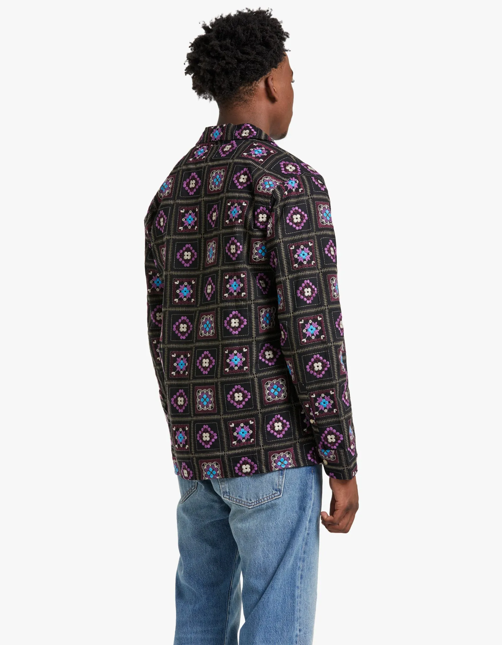 Julio L/S NO PKT Overshirt 5535 - Black Multi