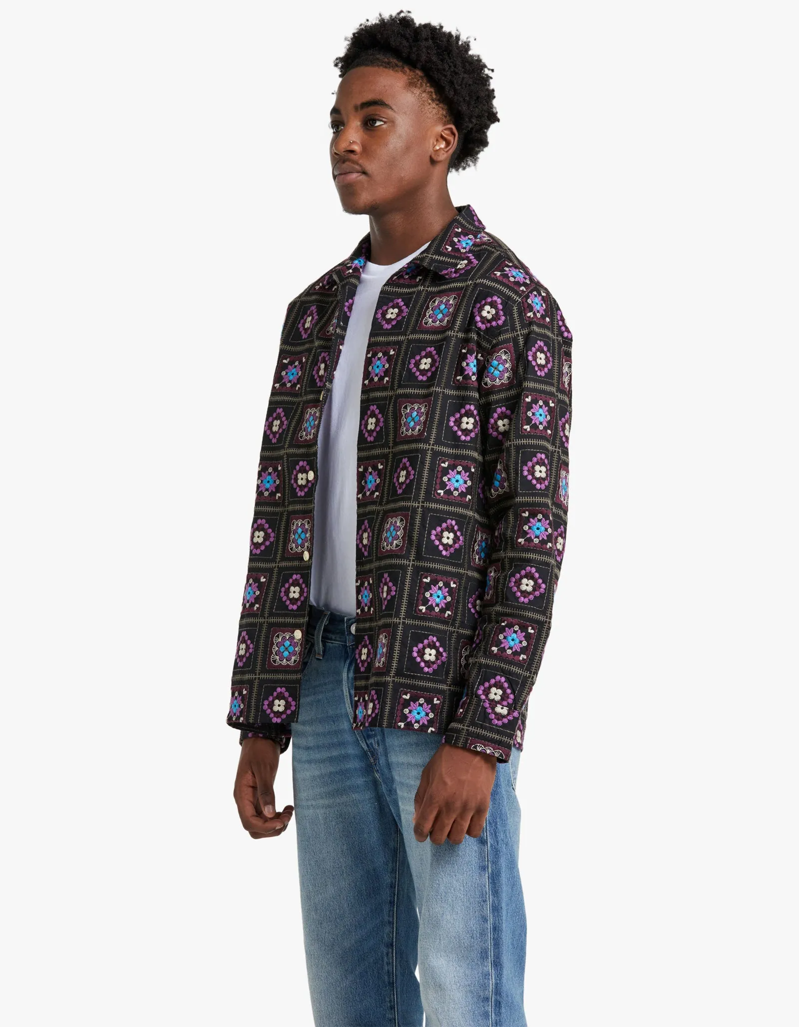 Julio L/S NO PKT Overshirt 5535 - Black Multi
