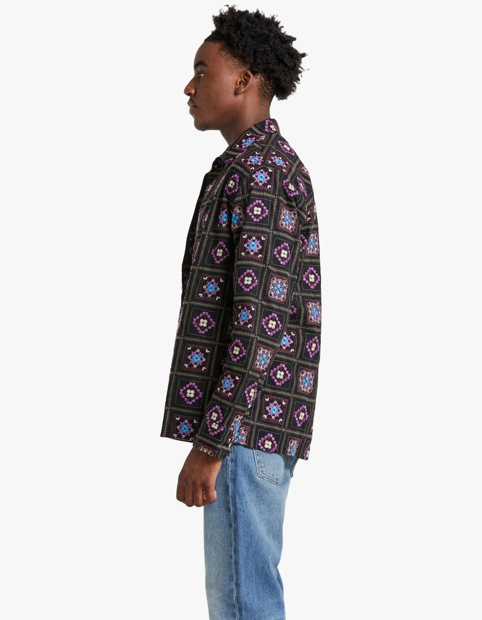Julio L/S NO PKT Overshirt 5535 - Black Multi