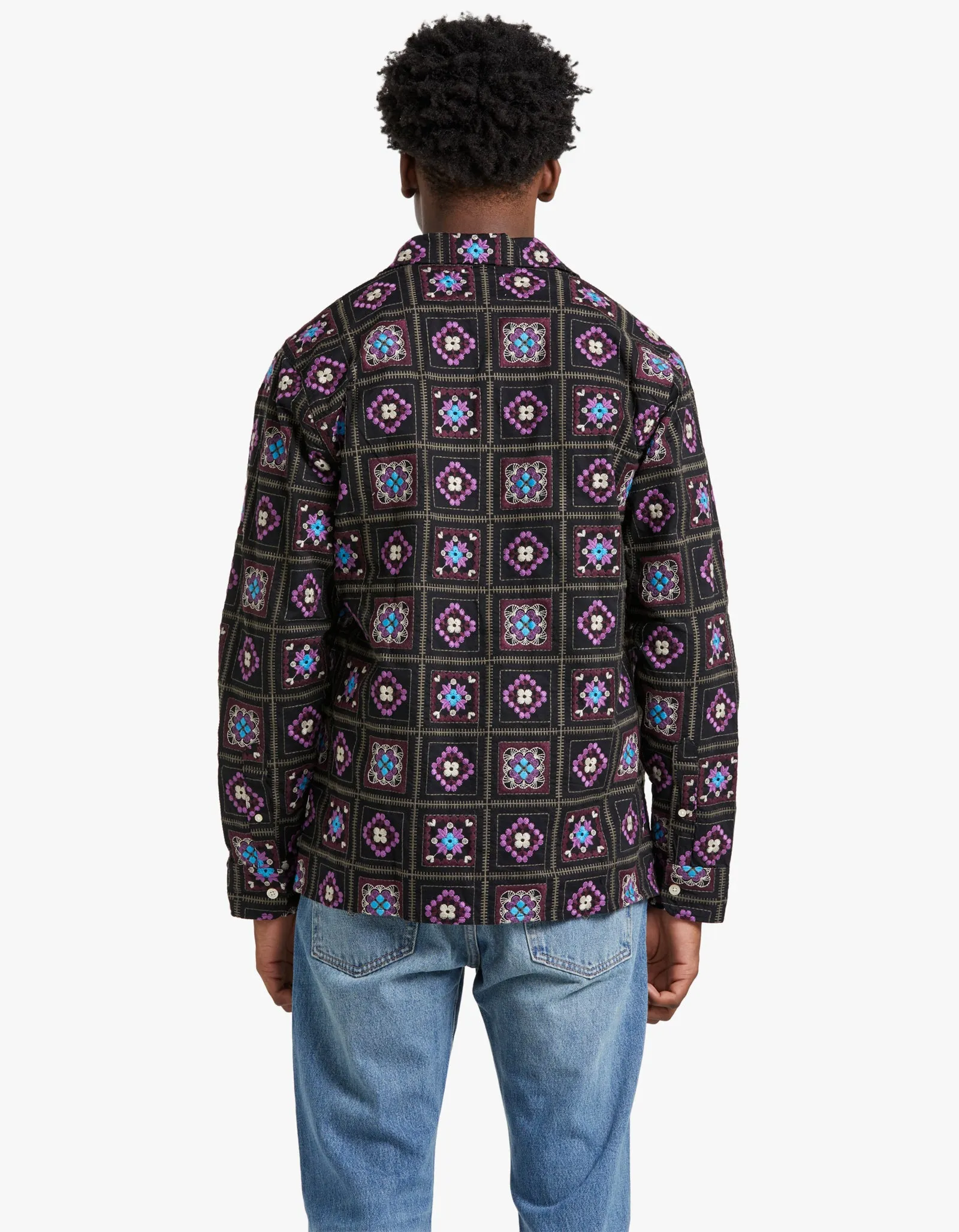 Julio L/S NO PKT Overshirt 5535 - Black Multi