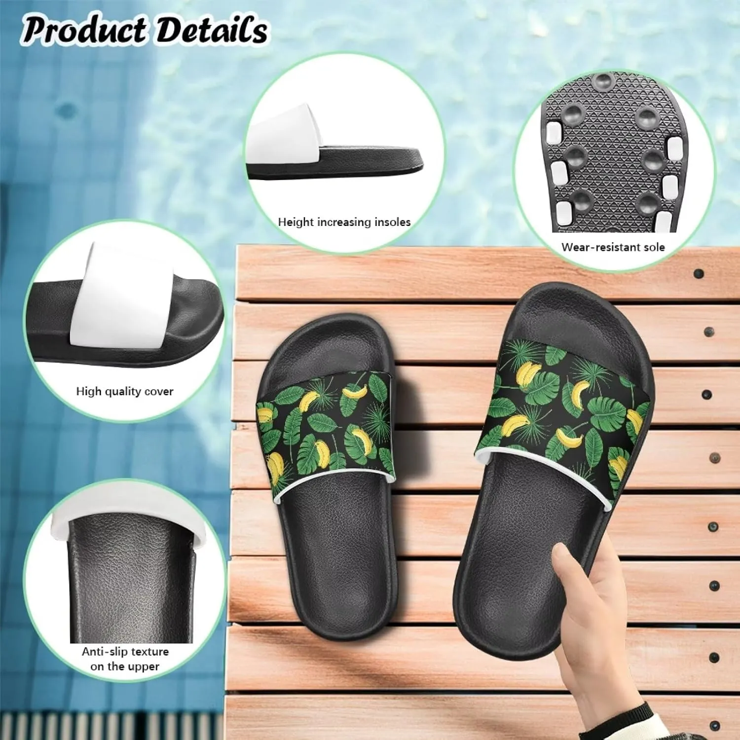 Kids Slides Sandals Non-slip Beach Slides for Girls Boys Waterproof