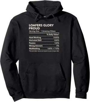 Loafers Glory, North Carolina Proud Nutrition Facts Pullover Hoodie
