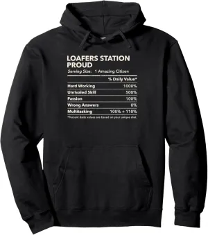 Loafers Station, Indiana Proud Nutrition Facts Pullover Hoodie