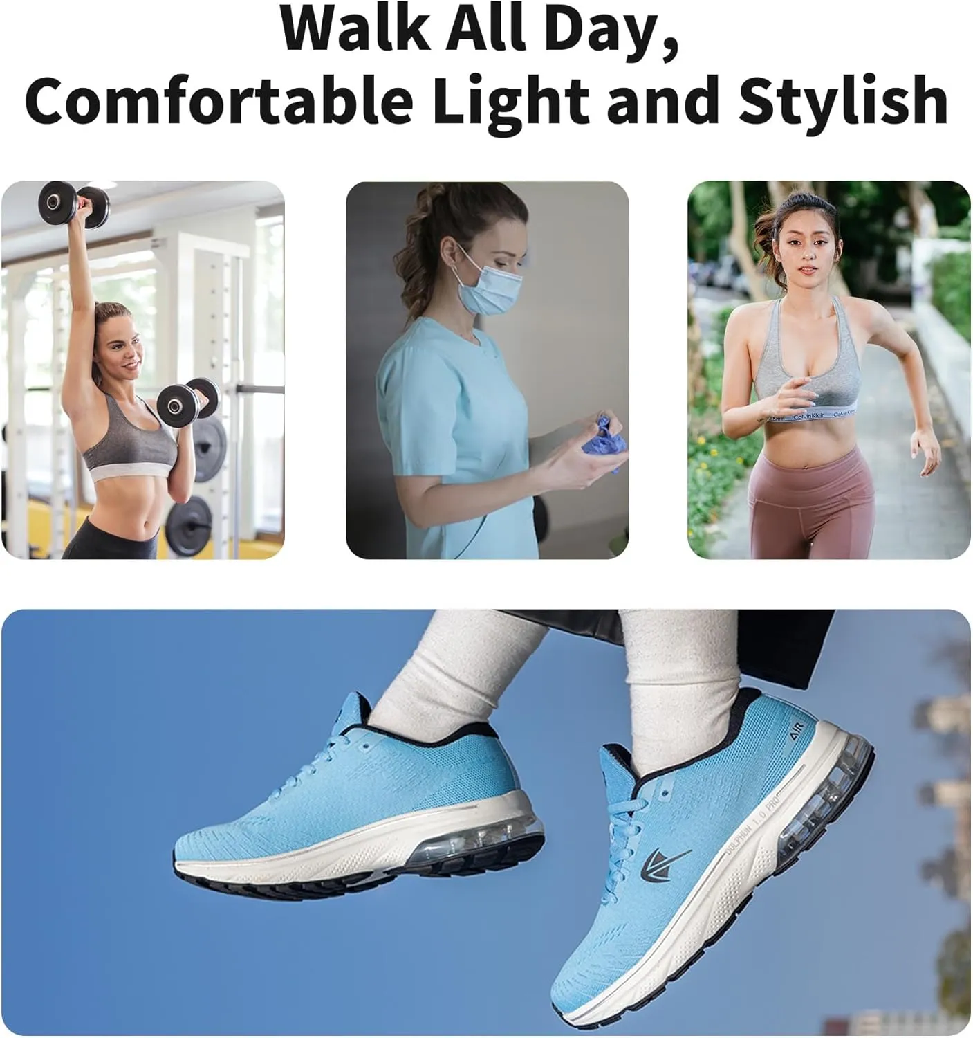 MAFEKE Womens Wide Toe Box Running Shoes Arch Support Tennis Athletic Sneakers Orthotic Walking Shoes for Plantar Fasciitis Pain Relief US 6-11